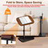 360 Swivel/180 Small End Table for Couch, Flip-Over Panel/Adjustable Height Design C-Shaped TV Tray Table Couch Tables