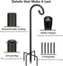 76 Inch 5 Hummingbird Shepherds Hooks for Outdoor Heavy Duty, Adjustable Bird Feeder Pole with Prong Base, Feeder Stand