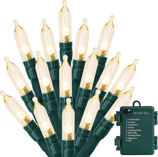 MASHANG Christmas Lights, Battery Operated 50 LED Mini String Lights with Timer for Indoor Outdoor Decor