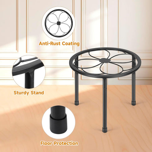 5 Pack Amaoot Metal Plant Stand, Iron Plant Stands for Indoor and Outdoor, Flower Pot Stands for Multiple Plant, Black