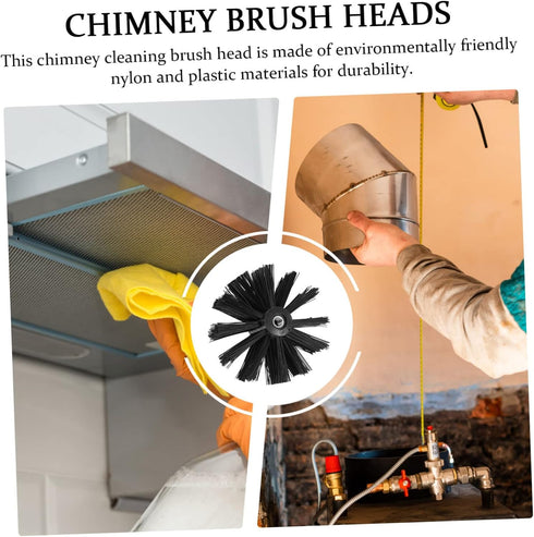 2pcs Chimney Brush Dryer Vent Cleaner Drill Attachment - Duct Brush Replacement Vent Brush Cleaning Tools