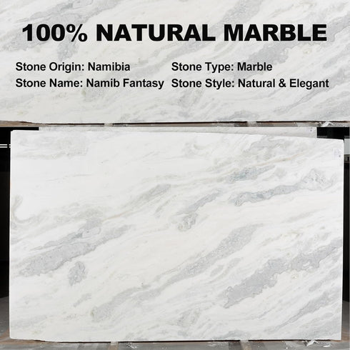 African Genuine Marble Paper Towel Holder, 6" Metal Rod Stand for Kitchen Organization, Fits Standard Size Rolls (Namib