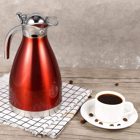 Stainless Steel Coffee Pot, Practical Tea Pot with Comfortable Plastic Handle for Serving Coffee, Tea, Hot Chocolate