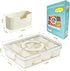 Snackle Box Container with Lid and Handle, Divided Serving Platters for Portable Snacks, Candy, Fruit