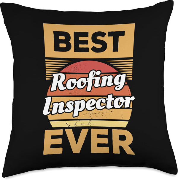 Vintage Throw Pillow, Best Roofing Inspector Ever, 18x18, Multicolor