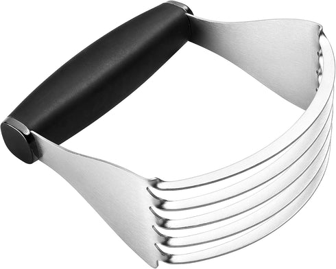 Spring Chef Dough Blender for Baking, Heavy Duty Stainless Steel Pastry Cutter Tool with Sharp Blades - XL Black