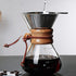 Pour Over Coffee Maker, 400ml Double Filter Wooden Sleeve Brewer for Home Cafe Parties