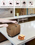 Toaster Cover, Vintage Wood 4 Slice, Farmhouse Brown Stripe Wooden with Loop, Polyester Dust Cover Protection