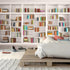 FENDROM White Bookshelf Bookcase Tapestry Home Office Video Conference Study Room Tapestries Wall