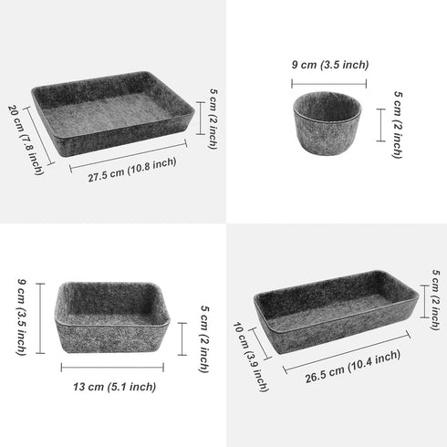 8pcs Drawer Organizers, Grey Separators and Storage Box, Foldable Drawer Dividers for Tool Containers, Toy Basket