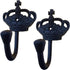 (1) 4.25" Imperial Crown Coat Hook - BB-249 - Black Wrought Iron Finish for Coats, Bags, Hand Towels, etc.