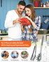 3 Pack Set Silicone Spaghetti Spoon & Pasta Tong With Pasta Measurer, of Non-Stick Stainless Steel Handle Pasta Fork