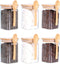 Glass Jar with Bamboo Lid and Spoon,Set of 6 Square 17 OZ
