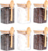 Glass Jar with Bamboo Lid and Spoon,Set of 6 Square 17 OZ