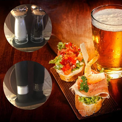 Elegant Black Beech Wood Tray for Salt & Pepper Mills