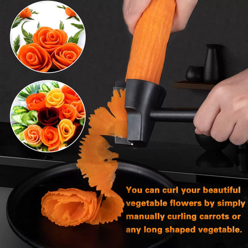 2 Carrot Peeler Pcs Carrot Curler Black Carrot Spiral Shred Slicer Root Vegetables Fruits Slicer Sharpener Garnishing