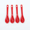 Set of 4 Red Ceramic Mini Coffee Spoons, 3.5” Asian Spoons for Tea, Yogurt, Sauce, and Desserts