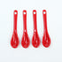 Set of 4 Red Ceramic Mini Coffee Spoons, 3.5” Asian Spoons for Tea, Yogurt, Sauce, and Desserts