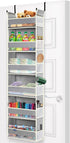 Over The Door Hanging Organizer with 6-Shelves and 12 Side Pockets for Bathroom and Bedroom, Grey