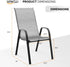 Set 2 VINGLI Patio Chairs of Stackable Outdoor Dining Chairs with Comfortable Sling High Back Chairs and Armrests