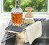 Corner Sink Caddy Kitchen Sink Organizer, Silicone Wrapped Triangle Roll Up Dish