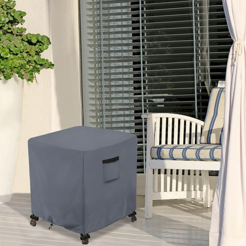 Square,600D 32" 32" 18" Waterproof Outdoor Ottoman Cover Heavy Duty Patio Small Side Table Cover,Patio Furniture Covers