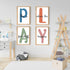 Set 4 12x16' of Framed Kids Playroom Wall Art Prints, Toddler Nursery Children Artwork for Kids Bedroom Decoration