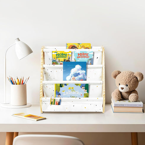 4-Tier 2 Pack, Kids Bookshelf, Toddler Bookshelf, Montessori Book shelf for Baby Room, Children Classroom Books Rack
