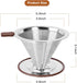Pour Over Coffee Dripper, Professional Stainless Steel Drip Cone with Reusable Paperless Filter, 1-4 Cup, Cup Stand