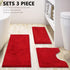 Bathroom Rugs Chenille 3-Piece Set, Extra Soft Absorbent Shag Mats, Machine Wash, Non-Slip Underside, Plush Carpet