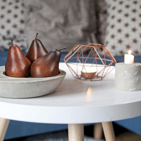 6PCS Fake Brown Pear Artificial Lifelike Fake Fruits Decorative for Kitchen Party Home Ornament House Table Faux Fruit
