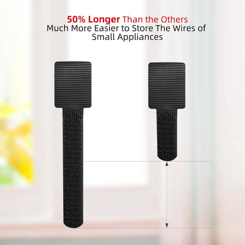Cord Organizer for Appliances, 12 Pack SUITMAT Cable Holder for Small Kitchen Appliances, Kitchenaid, Air Fryer (Black)