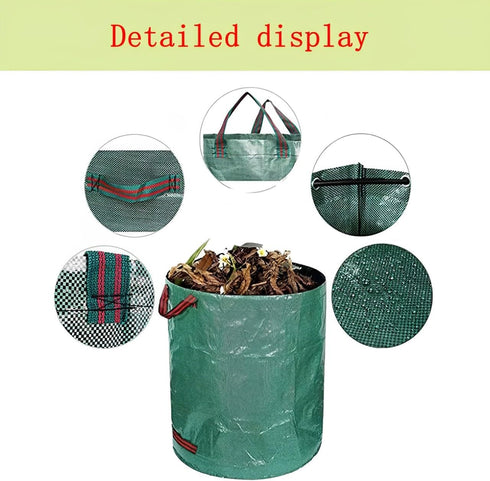 MHXWNHA 2-Pack 80 (33H 26D Inches) 4 Gallon x Reusable Standable Yard Waste Bags with Handles for Leaves, Debris, Grass