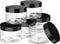 6 Pack 6 oz Plastic Jars with Lids - Refillable Wide-mouth Leakproof Round Empty Containers for Travel, Cosmetic, Food