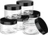 6 Pack 6 oz Plastic Jars with Lids - Refillable Wide-mouth Leakproof Round Empty Containers for Travel, Cosmetic, Food