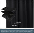 PONY DANCE Black Short Length Curtains for Kitchen, 2 Pieces, Solid Half Window Tiers, 29 x 24 inches