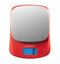 NUTRI FIT Ultra Slim Digital Kitchen Food Scale in Red/Stainless Steel, 1g Increment Measure for Coffee Making