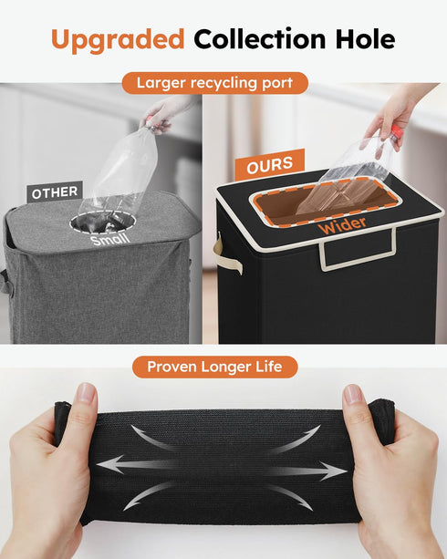 Kitchen,26 2 SOLEDI Recycle Bins for Gallon Recycling Bin with Lid and Removeable Reusable Inner Bags,Indoor Recycling