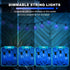 26FT 12+1 Bulbs, LAMPHOME Blue LED Outdoor String Lights, Patio Lights with Shatterproof Edison UL Waterproof