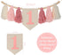 1st 1 Boho Pink Handmade Birthday High Chair Banner First Highchair Banner For Baby Girls Wild One Wall Hangings Wood