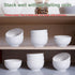 White Small Ceramic Bowls Set of 6, 12 OZ Ice Cream Bowls for Dessert, Rice, Jello, Microwave Safe