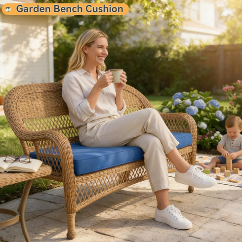 ROFIELTY Custom Bench Cushions, Window Seat Cushions with Non-Slip Bottom, Waterproof Indoor Outdoor Bench Cushion