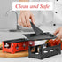 Cheese Raclette Non Stick Stretchable Baking Tray, Iron Metal Grill Plate Accessories for Cheese Melting, Red Hob