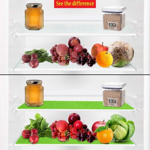 6 Pack Dualplex Refrigerator Liners Washable | 13"x10.5" Reusable Shelf Mats | Sponge Keeps Produce Fresh Longer