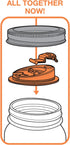 Jarware Drink Orange Lid for Regular-Mouth Mason Jars