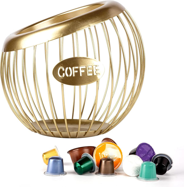 Stainless Steel Cup Coffee Basket Pods Holder, Sturdy Organizer for Home or Office Kitchen