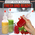 6-Pack 4 oz Set Squeeze Bottles for Liquids with Scale No-Mess Dispensing | Clear Condiment Bottle for Sauces, Oil