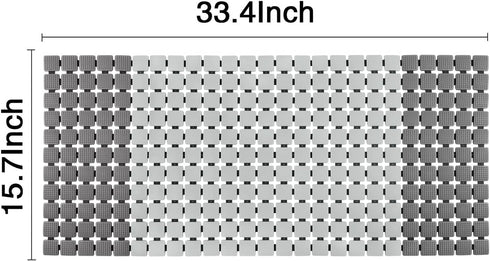 33.4 15.7 Inch BEMISO Non Slip Massage Bathtub Mat,Shower Mat Non Slip x Large Size with Suction Cups and Drain Holes
