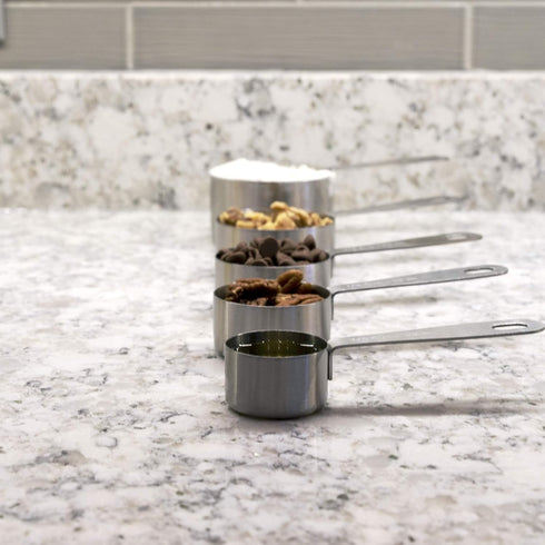 Stainless Steel Measuring Cups - 5 Piece Heavy Duty Set with Storage Ring
