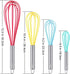 HOTEC 4 Pieces Silicone Whisks Set, Non-slip Handle Wire Balloon Whisks for Cooking, Beating, Blending (Multicolor)